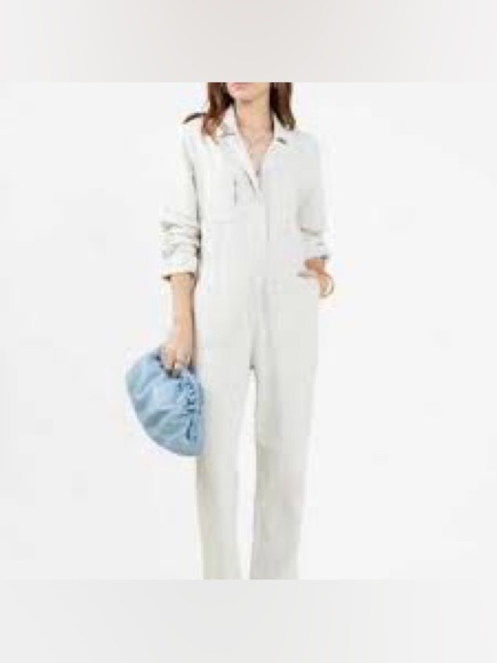 Utility Cotton/Linen Blend Jumpsuit - Cream